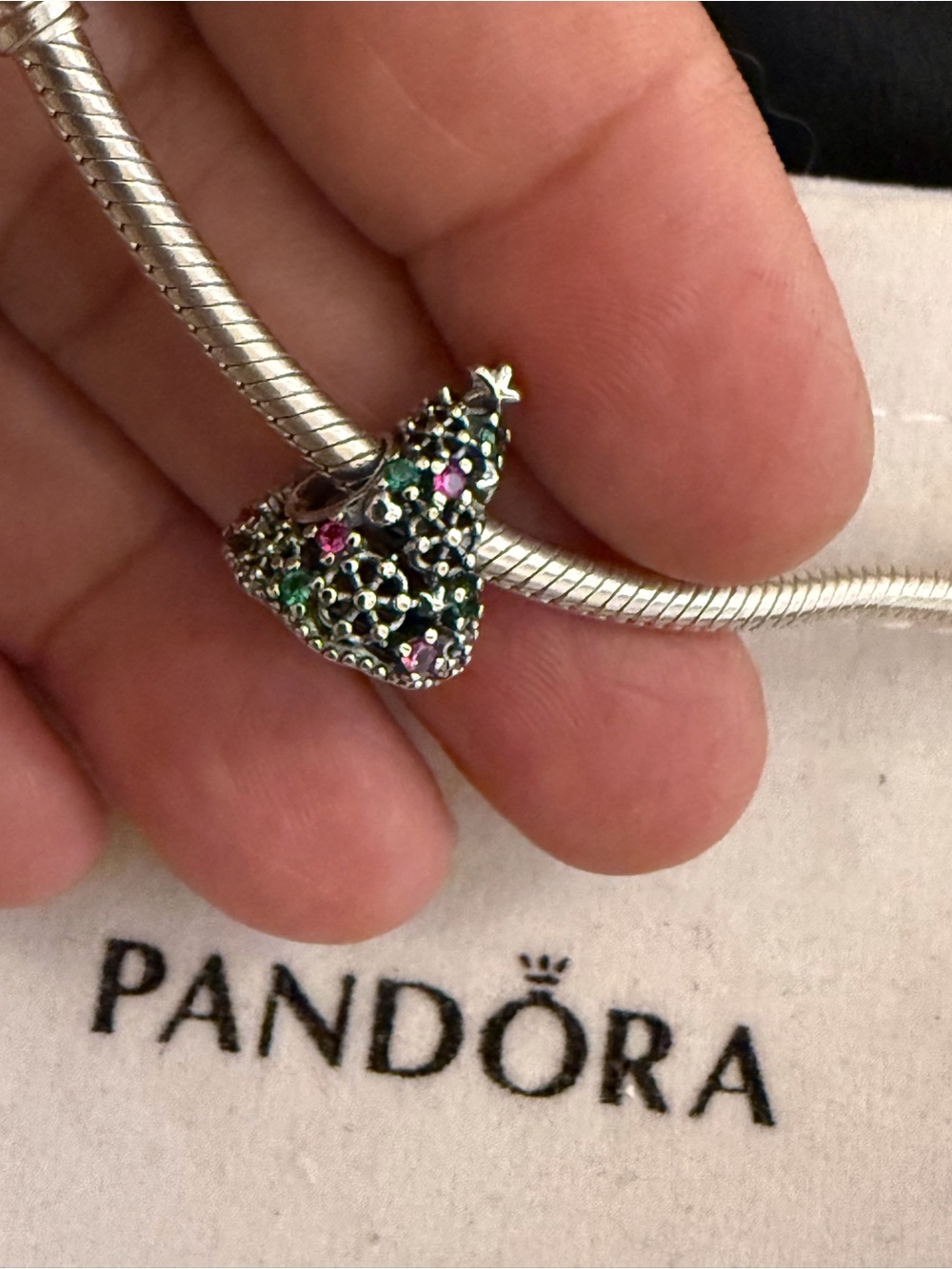 Pandora Green Multi-Stone Christmas Tree Charm